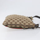 GUCCI GG Canvas Web Sherry Line Shoulder Bag Beige Gold 144388 Auth ka6002-3