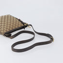 GUCCI GG Canvas Web Sherry Line Shoulder Bag Beige Gold 144388 Auth ka6002-8