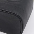 CHANEL COCO Mark Vanity Hand Bag Caviar Skin Black Gold CC Auth ka6003-9