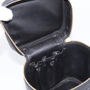 CHANEL COCO Mark Vanity Hand Bag Caviar Skin Black Gold CC Auth ka6003-18