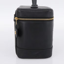 CHANEL COCO Mark Vanity Hand Bag Caviar Skin Black Gold CC Auth ka6003-3