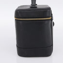 CHANEL COCO Mark Vanity Hand Bag Caviar Skin Black Gold CC Auth ka6003-4