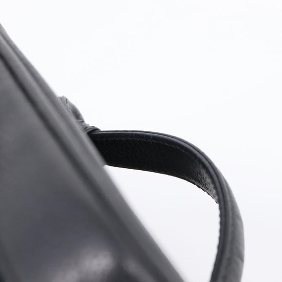 CHANEL COCO Mark Vanity Hand Bag Caviar Skin Black Gold CC Auth ka6003