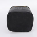 CHANEL COCO Mark Vanity Hand Bag Caviar Skin Black Gold CC Auth ka6003-5