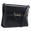 Salvatore Ferragamo Shoulder Bag Leather Black Gold Auth ka6004-1