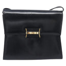 Salvatore Ferragamo Shoulder Bag Leather Black Gold Auth ka6004-13