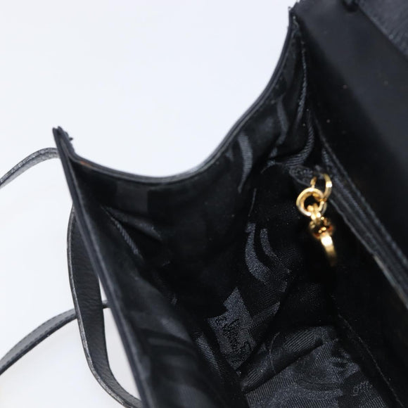 Salvatore Ferragamo Shoulder Bag Leather Black Gold Auth ka6004