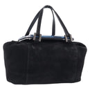 FENDI Hand Bag Suede Black Silver Auth ka6006A-1