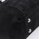 FENDI Hand Bag Suede Black Silver Auth ka6006A-17