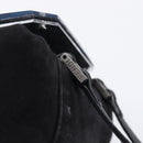 FENDI Hand Bag Suede Black Silver Auth ka6006A-18