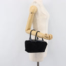 FENDI Hand Bag Suede Black Silver Auth ka6006A-24