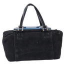 FENDI Hand Bag Suede Black Silver Auth ka6006A-2