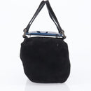 FENDI Hand Bag Suede Black Silver Auth ka6006A-3
