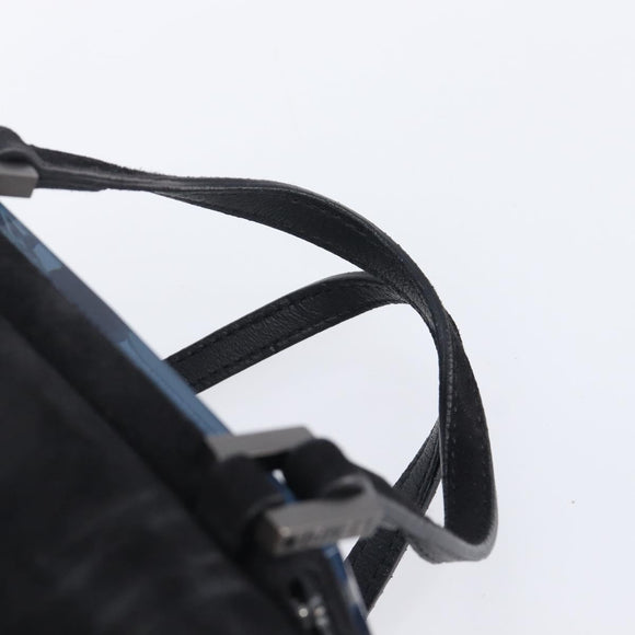FENDI Hand Bag Suede Black Silver Auth ka6006A