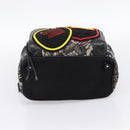 Miu Miu Backpack Canvas Black Silver Auth ka6007-5
