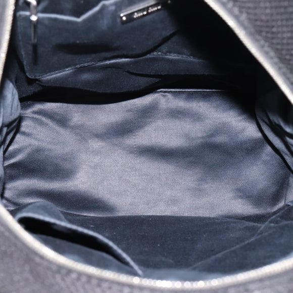 Miu Miu Backpack Canvas Black Silver Auth ka6007