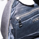 Miu Miu Backpack Canvas Black Silver Auth ka6007-24