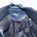 CELINE Hand Bag Nylon Navy Gold Auth ka6008-19