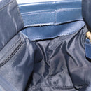 CELINE Hand Bag Nylon Navy Gold Auth ka6008-20