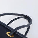 CELINE Hand Bag Nylon Navy Gold Auth ka6008-8