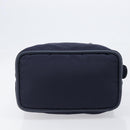 CELINE Hand Bag Nylon Navy Gold Auth ka6008-5
