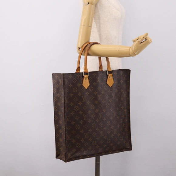 LOUIS VUITTON Monogram Sac Plat Hand Bag M51140 LV Auth ka6009