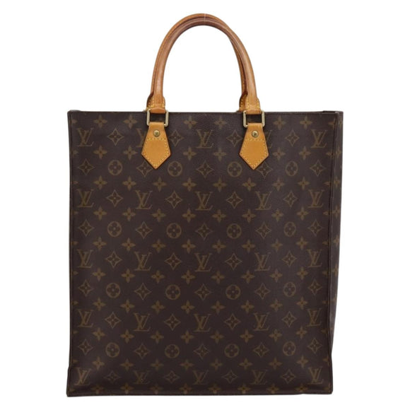 LOUIS VUITTON Monogram Sac Plat Hand Bag M51140 LV Auth ka6009