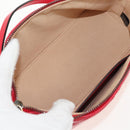 GUCCI GG Marmont Accessory Pouch Leather Red Gold 739166 Auth ka600V-18