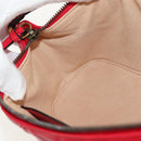 GUCCI GG Marmont Accessory Pouch Leather Red Gold 739166 Auth ka600V-20
