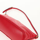 GUCCI GG Marmont Accessory Pouch Leather Red Gold 739166 Auth ka600V-9