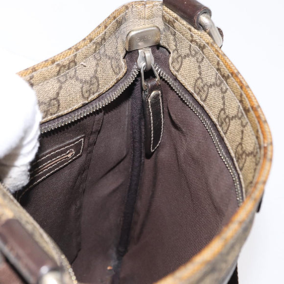 GUCCI GG Supreme Shoulder Bag PVC Beige Gold 295257 Auth ka601