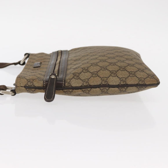 GUCCI GG Supreme Shoulder Bag PVC Beige Gold 295257 Auth ka601