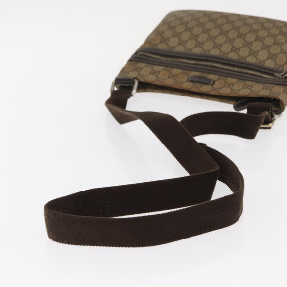 GUCCI GG Supreme Shoulder Bag PVC Beige Gold 295257 Auth ka601