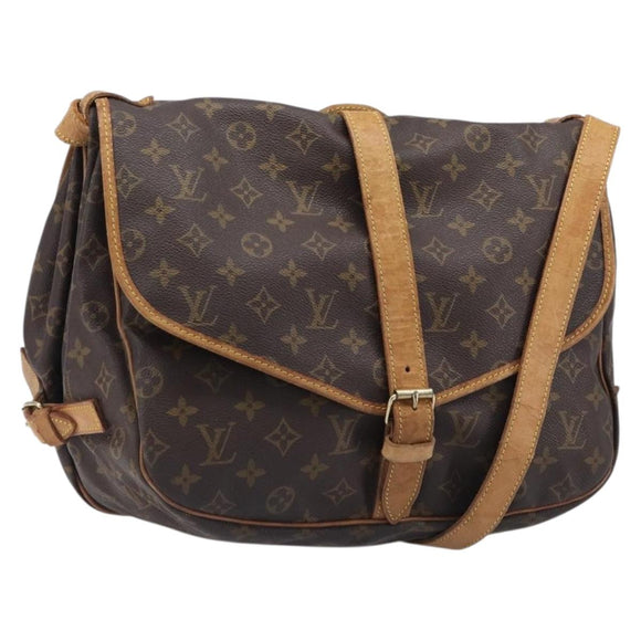 LOUIS VUITTON Monogram Saumur 35 Shoulder Bag M42254 LV Auth ka6011