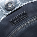 BALENCIAGA Croco Embossed Shopping XXS Leather 2way Silver 597858 Auth ka6015V-17