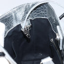 BALENCIAGA Croco Embossed Shopping XXS Leather 2way Silver 597858 Auth ka6015V-20
