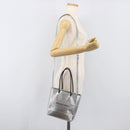 BALENCIAGA Croco Embossed Shopping XXS Leather 2way Silver 597858 Auth ka6015V-24