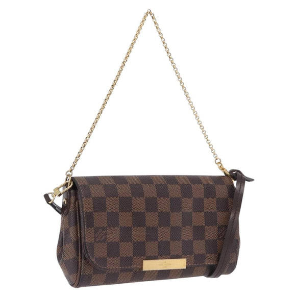 LOUIS VUITTON Damier Ebene Favorit PM Shoulder Bag 2way N41276 LV Auth ka6018V