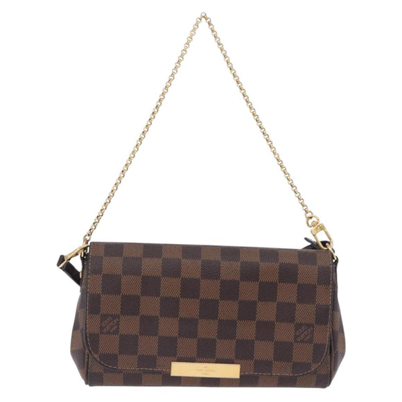 LOUIS VUITTON Damier Ebene Favorit PM Shoulder Bag 2way N41276 LV Auth ka6018V