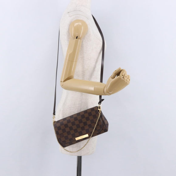 LOUIS VUITTON Damier Ebene Favorit PM Shoulder Bag 2way N41276 LV Auth ka6018V