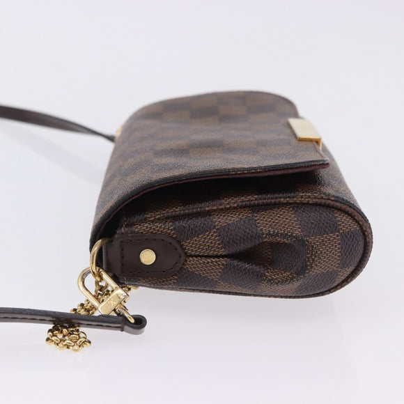 LOUIS VUITTON Damier Ebene Favorit PM Shoulder Bag 2way N41276 LV Auth ka6018V