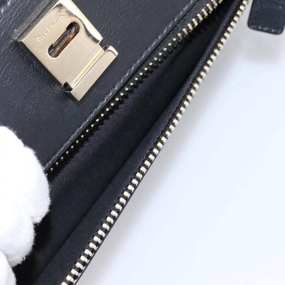 GIVENCHY Shoulder Bag Leather Black Gold Auth ka6021A
