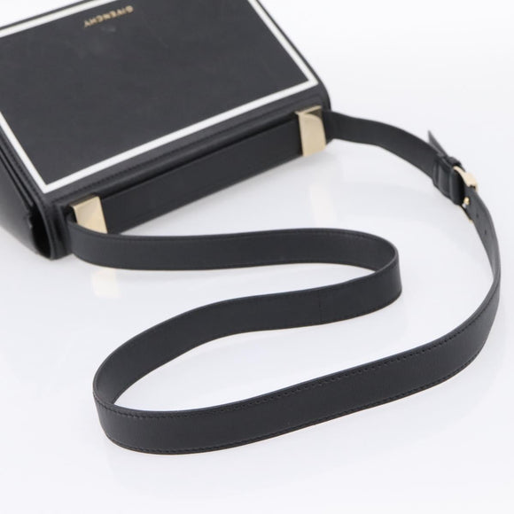 GIVENCHY Shoulder Bag Leather Black Gold Auth ka6021A