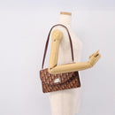 Christian Dior Trotter Canvas Shoulder Bag Red Gold Auth ka6024-18