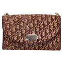 Christian Dior Trotter Canvas Shoulder Bag Red Gold Auth ka6024-13