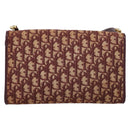 Christian Dior Trotter Canvas Shoulder Bag Red Gold Auth ka6024-2
