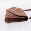 Christian Dior Trotter Canvas Shoulder Bag Red Gold Auth ka6024-4