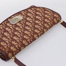 Christian Dior Trotter Canvas Shoulder Bag Red Gold Auth ka6024-6