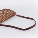 Christian Dior Trotter Canvas Shoulder Bag Red Gold Auth ka6024-7