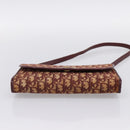 Christian Dior Trotter Canvas Shoulder Bag Red Gold Auth ka6024-5